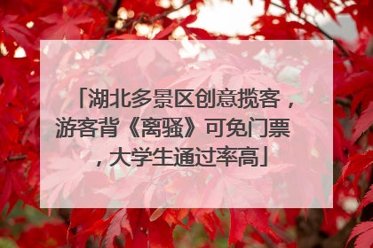 湖北多景区创意揽客，游客背《离骚》可免门票，大学生通过率高