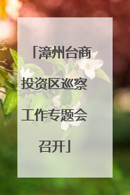 漳州台商投资区巡察工作专题会召开