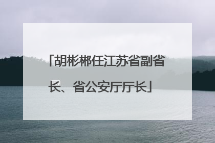 胡彬郴任江苏省副省长、省公安厅厅长