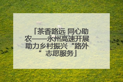 茶香路远 同心助农——永州高速开展助力乡村振兴“路外”志愿服务