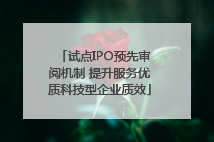 试点IPO预先审阅机制 提升服务优质科技型企业质效