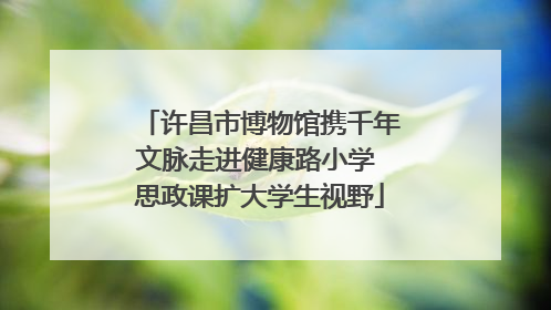 许昌市博物馆携千年文脉走进健康路小学 思政课扩大学生视野