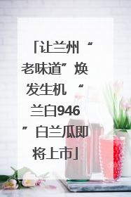 让兰州“老味道”焕发生机 “兰白946”白兰瓜即将上市