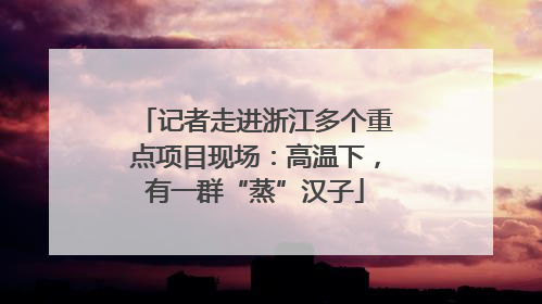 记者走进浙江多个重点项目现场：高温下，有一群“蒸”汉子