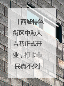 西城特色街区中海大吉巷正式开业，打卡市民真不少