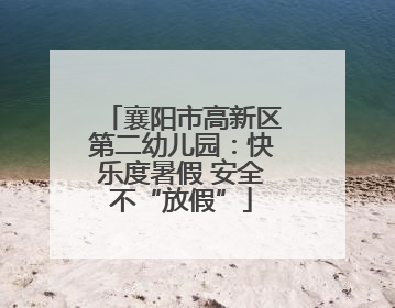 襄阳市高新区第二幼儿园：快乐度暑假 安全不“放假”