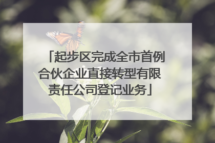 起步区完成全市首例合伙企业直接转型有限责任公司登记业务