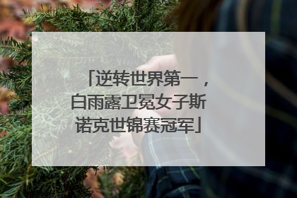 逆转世界第一，白雨露卫冕女子斯诺克世锦赛冠军
