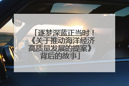 逐梦深蓝正当时！《关于推动海洋经济高质量发展的提案》背后的故事