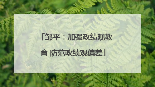 邹平：加强政绩观教育 防范政绩观偏差