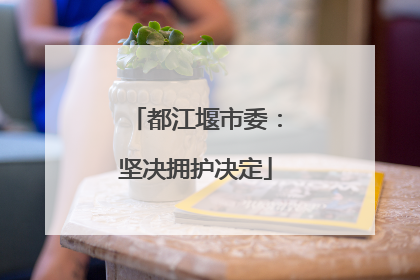 都江堰市委：坚决拥护决定