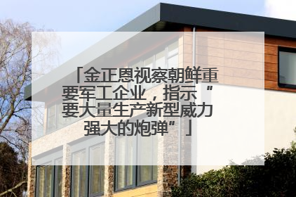 金正恩视察朝鲜重要军工企业，指示“要大量生产新型威力强大的炮弹”