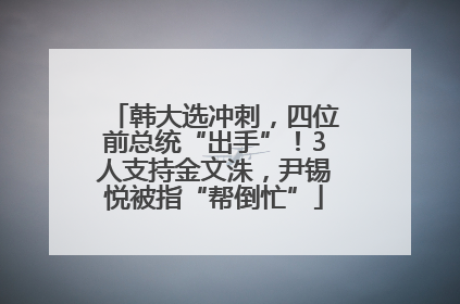 韩大选冲刺，四位前总统“出手”！3人支持金文洙，尹锡悦被指“帮倒忙”