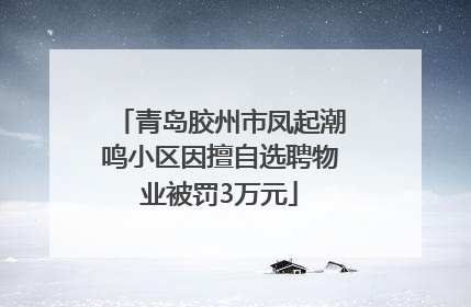 青岛胶州市凤起潮鸣小区因擅自选聘物业被罚3万元