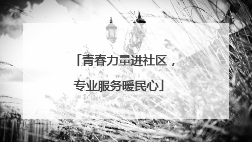 青春力量进社区，专业服务暖民心