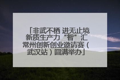 非武不栖 进无止境 新质生产力“智”汇常州创新创业邀请赛（武汉站）圆满举办
