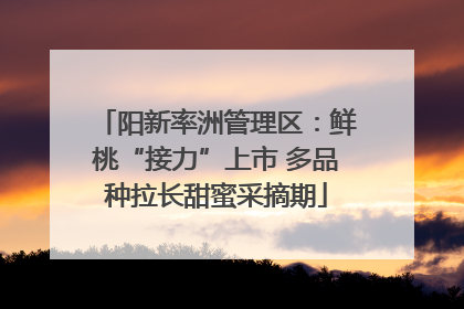 阳新率洲管理区：鲜桃“接力”上市 多品种拉长甜蜜采摘期