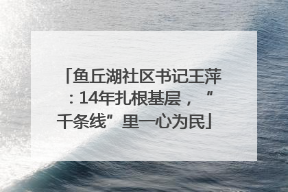 鱼丘湖社区书记王萍：14年扎根基层，“千条线”里一心为民