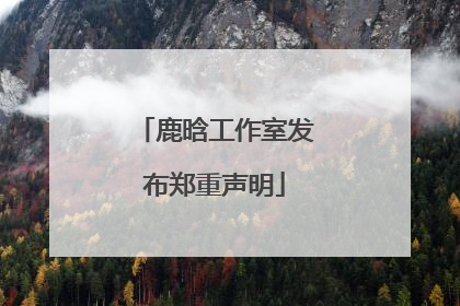 鹿晗工作室发布郑重声明