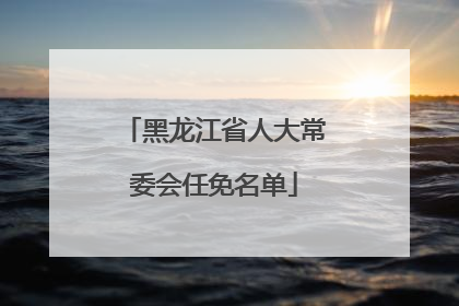 黑龙江省人大常委会任免名单