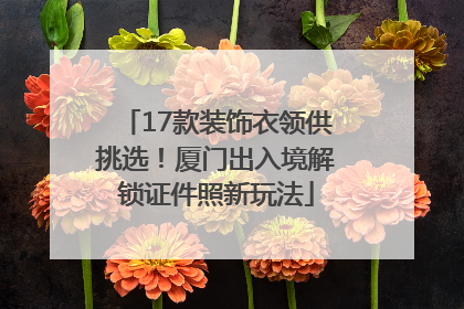 17款装饰衣领供挑选！厦门出入境解锁证件照新玩法