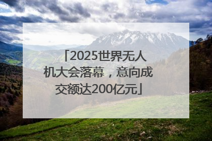 2025世界无人机大会落幕，意向成交额达200亿元