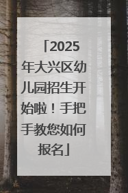 2025年大兴区幼儿园招生开始啦！手把手教您如何报名