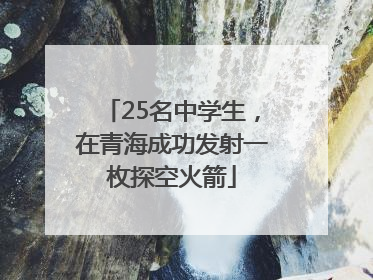 25名中学生，在青海成功发射一枚探空火箭