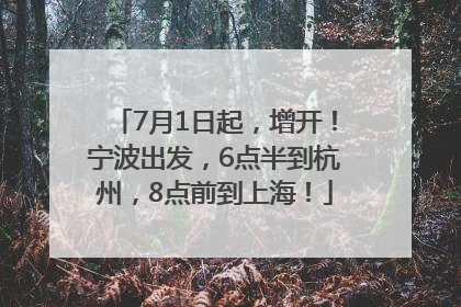 7月1日起，增开！宁波出发，6点半到杭州，8点前到上海！