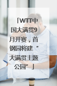 WTT中国大满贯9月开赛，首钢园将建“大满贯主题公园”